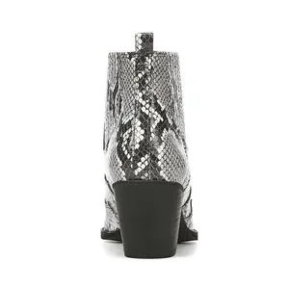SAM EDELMAN Winona Leather Booties Boots Black & White Snakeskin Women’s Size 9 - Picture 3 of 4
